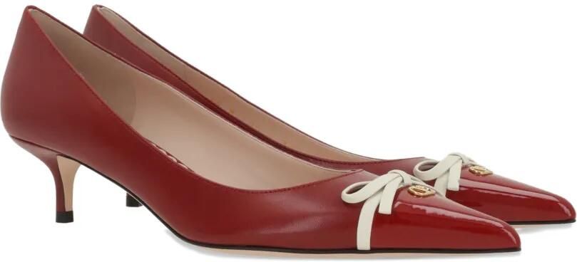 Valentino Garavani Bepointy lakleren en geitenleren pumps Rood - Foto 4