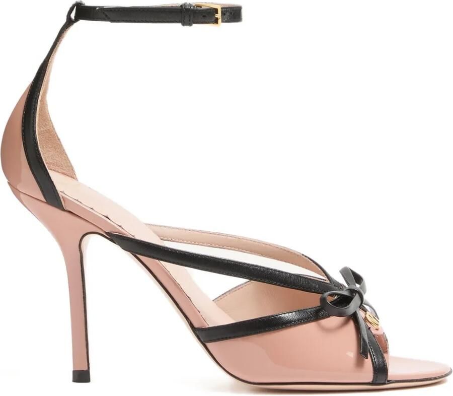 Valentino Garavani Bepointy leren sandalen met strikdetail Roze