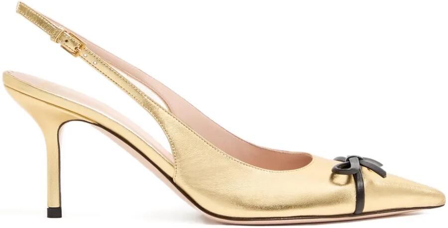 Valentino Garavani Bepointy slingback pumps met strik Goud