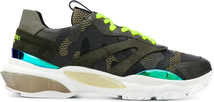 Valentino Garavani Bounce sneakers met camouflageprint Groen