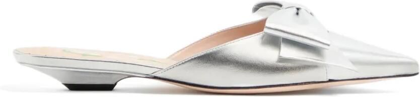Valentino Garavani Bowow gelamineerde nappa muiltjes (20 mm) Zilver