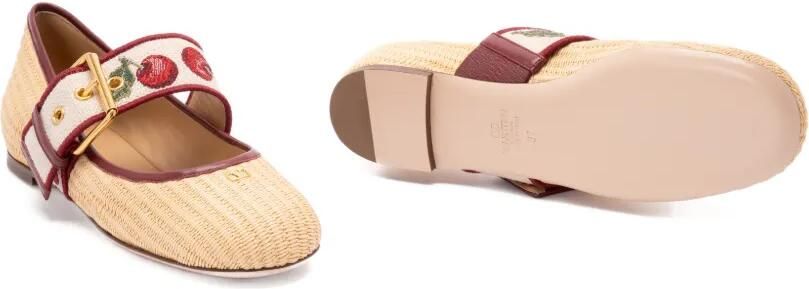 Valentino Garavani Bribri ballerina's met geborduurde bloemen Beige