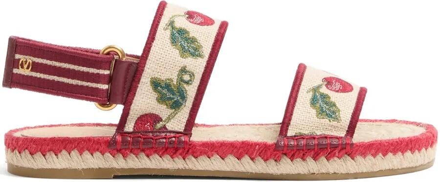 Valentino Garavani Bribri sandalen met Cherryfic-borduurwerk Beige