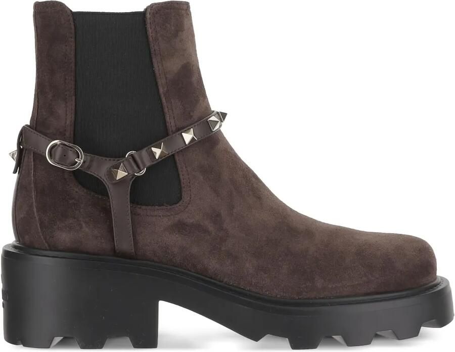 Valentino Garavani Chelsea enkellaarzen met studs Bruin