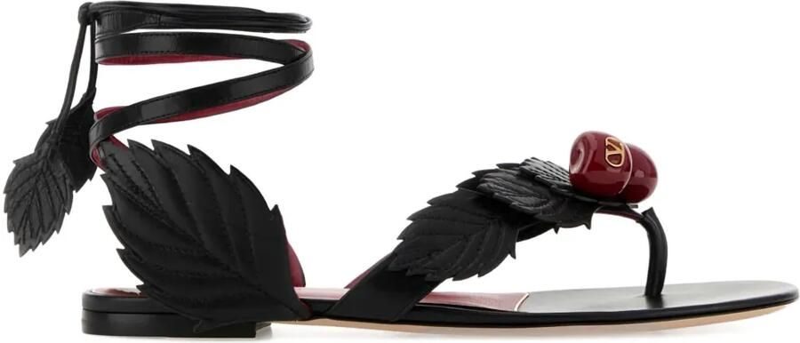 Valentino Garavani Cherryfic leren sandalen Zwart