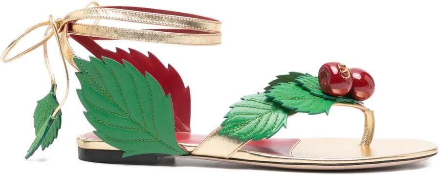 Valentino Garavani Cherryfic nappaleren sandalen Goud