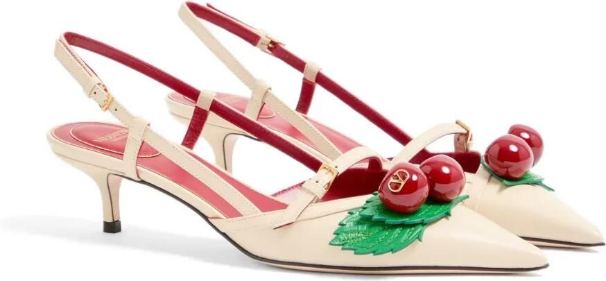 Valentino Garavani Cherrytic slingback pumps Beige