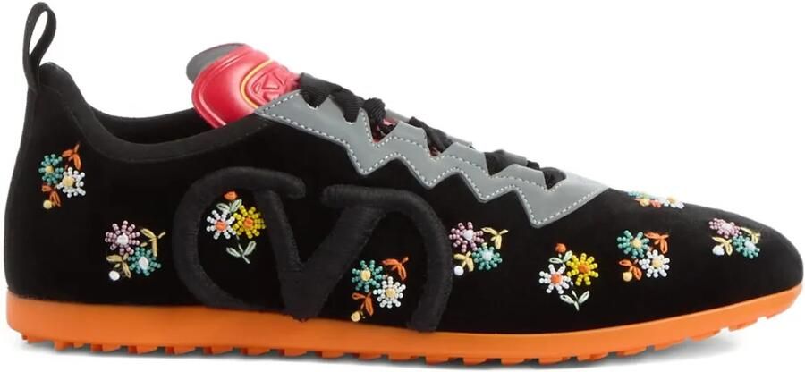 Valentino Garavani Chromathon fluwelen sneakers Zwart