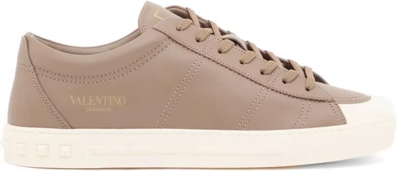Valentino Garavani Cityplanet leren sneakers Beige