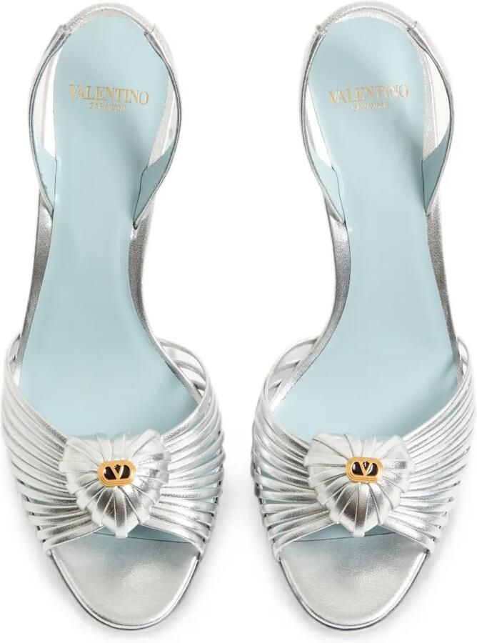 Valentino Garavani Coeur Royal gelamineerde nappa leren sandalen Zilver - Foto 2