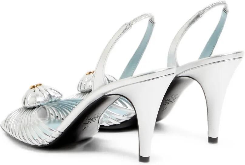 Valentino Garavani Coeur Royal gelamineerde nappa leren sandalen Zilver - Foto 5