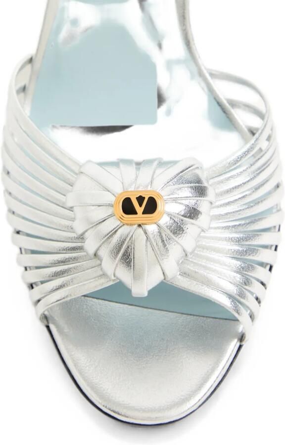 Valentino Garavani Coeur Royal gelamineerde nappa leren sandalen Zilver - Foto 3