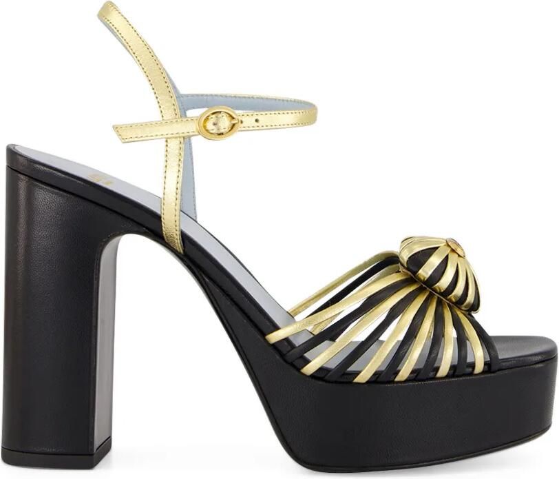 Valentino Garavani Coeur Royal leren sandalen Goud
