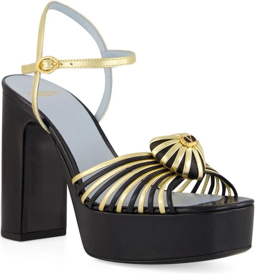 Valentino Garavani Coeur Royal leren sandalen Goud - Foto 2