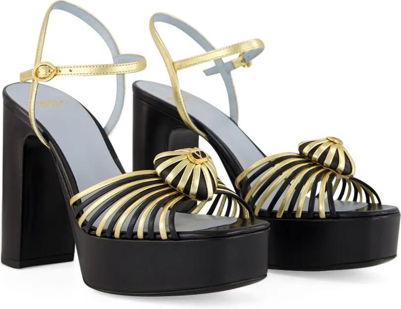 Valentino Garavani Coeur Royal leren sandalen Goud - Foto 5