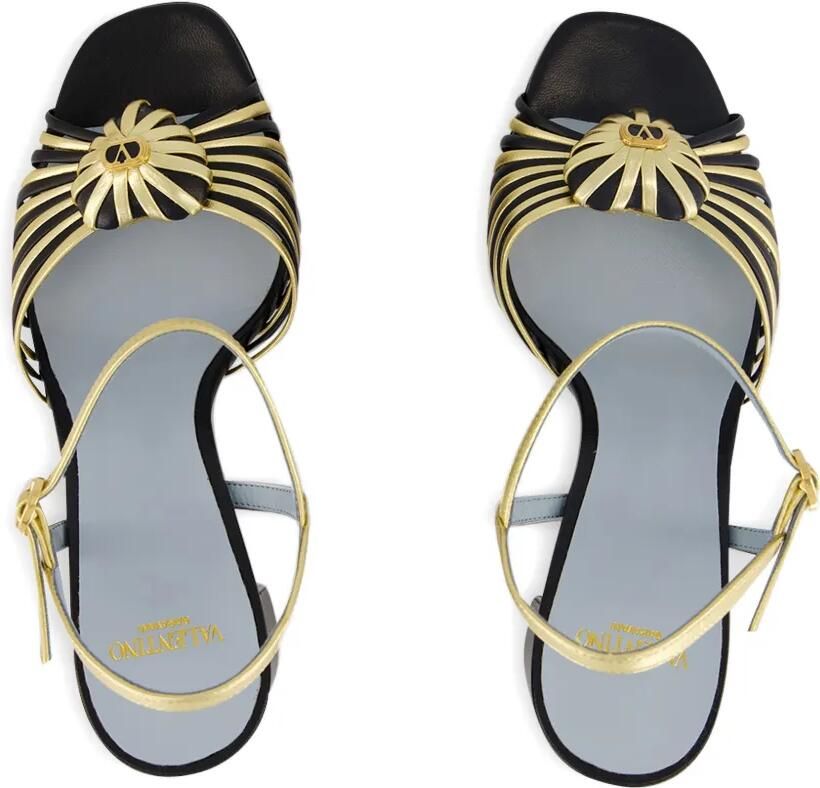 Valentino Garavani Coeur Royal leren sandalen Goud - Foto 3