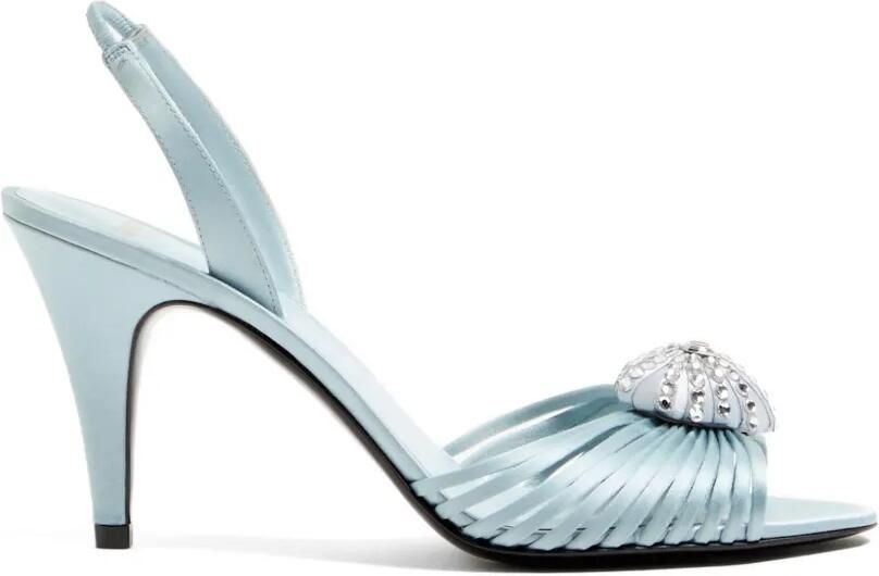 Valentino Garavani Coeur Royal satijnen sandalen 85 mm Blauw