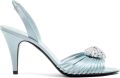 Valentino Garavani Coeur Royal satijnen sandalen 85 mm Blauw - Blauw