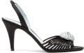 Valentino Garavani Coeur Royal satijnen sandalen 85 mm Zwart - Zwart