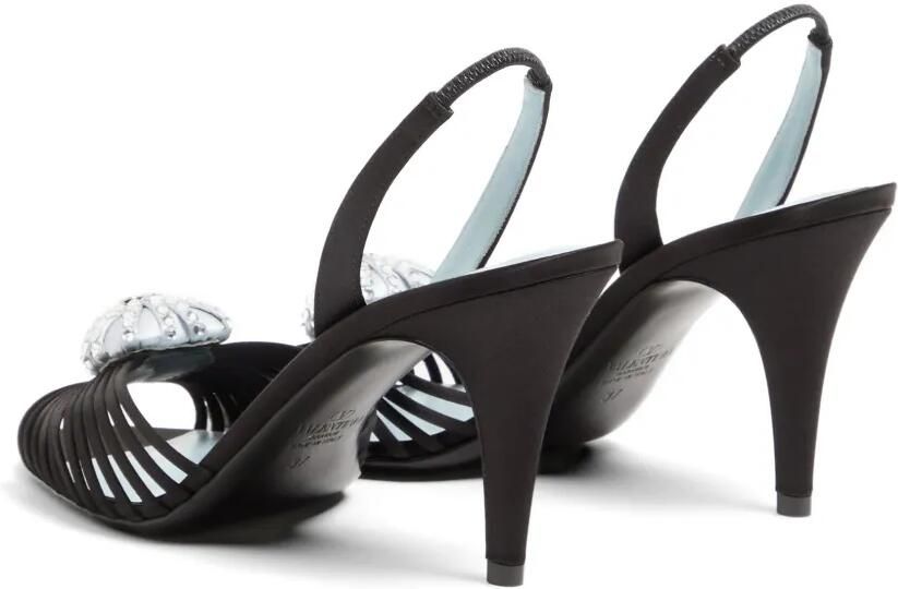 Valentino Garavani Coeur Royal satijnen sandalen 85 mm Zwart - Foto 5