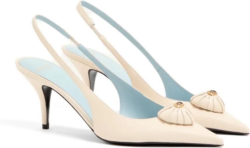 Valentino Garavani Coeur Royal slingback pumps 75 mm Beige - Foto 4