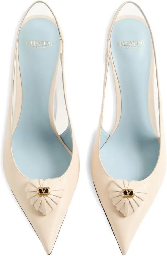 Valentino Garavani Coeur Royal slingback pumps 75 mm Beige - Foto 2