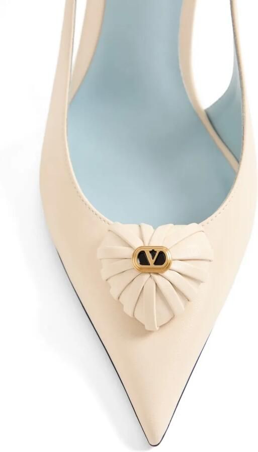 Valentino Garavani Coeur Royal slingback pumps 75 mm Beige - Foto 3