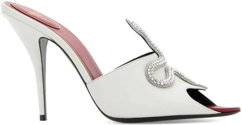 Valentino Garavani Coeur Vipère kidskin sandalen Wit