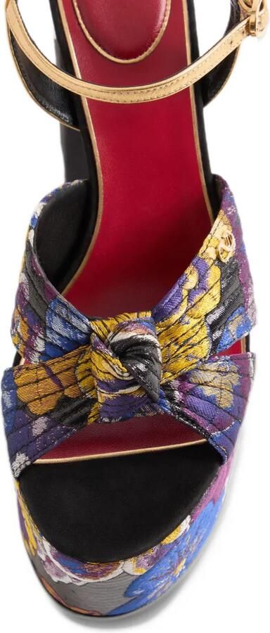 Valentino Garavani Crasher platform sandals in Après L'Hiver jacquard-fabric 125mm Paars - Foto 4