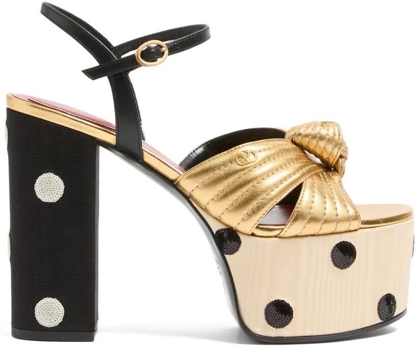 Valentino Garavani Crasher sandalen met plateauzool en Plus de Pois-borduurwerk Goud