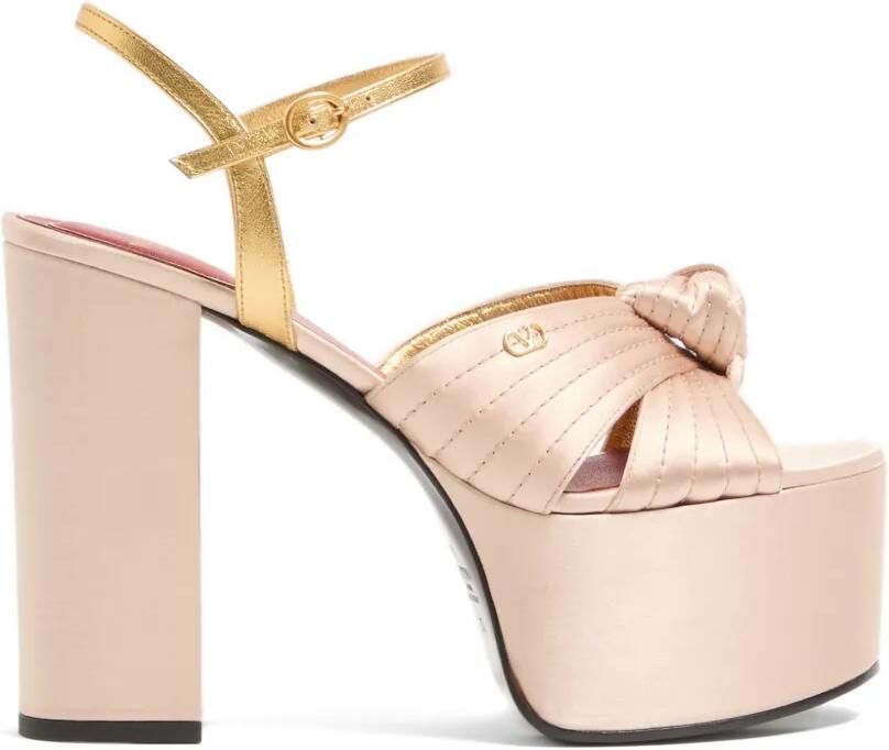 Valentino Garavani Crasher satijnen sandalen met plateauzool Roze