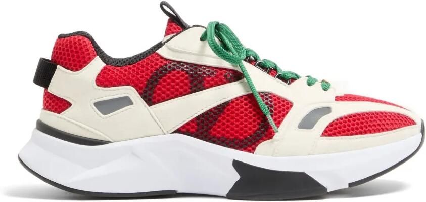 Valentino Garavani Demive sneakers met mesh en suède inzetstukken Rood