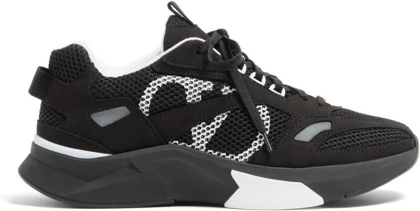 Valentino Garavani Demivee sneakers met mesh en suède inzetstukken Zwart
