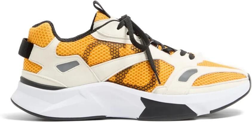 Valentino Garavani Demivee sneakers van mesh stof met suède inzetstukken Geel