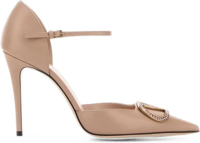 Valentino Garavani VLogo Signature roze leren pumps