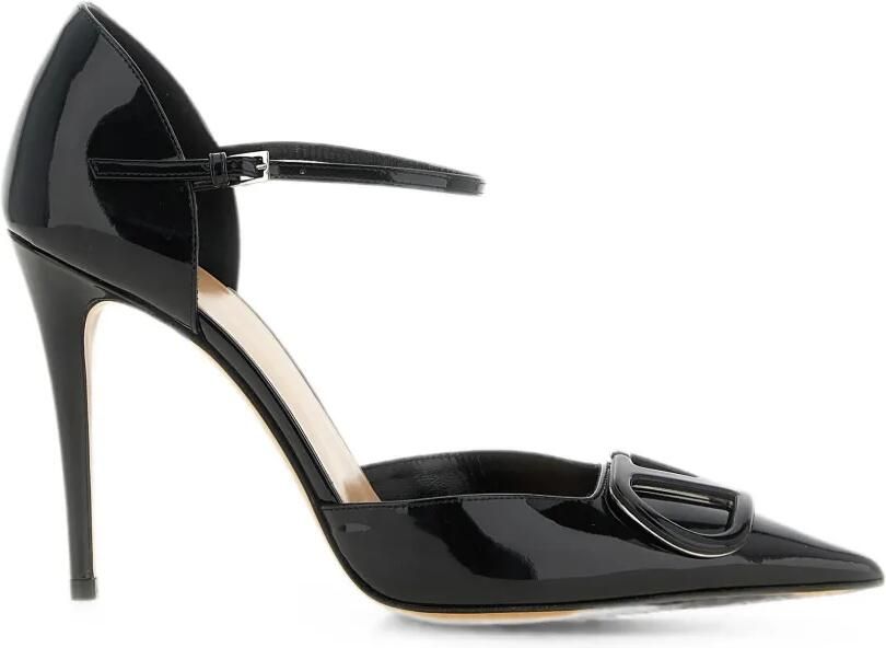 Valentino Garavani D'Orsay VLogo Signature lakleren pumps Zwart