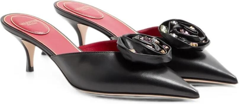 Valentino Garavani Drip Rose 55mm muiltjes met puntige neus Zwart - Foto 4