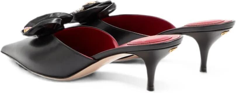Valentino Garavani Drip Rose 55mm muiltjes met puntige neus Zwart - Foto 5