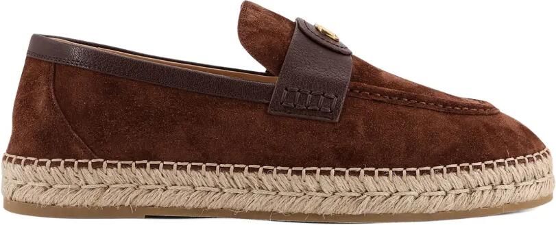 Valentino Garavani Espadrilles met logoplakkaat Bruin
