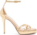 Valentino Garavani Eveninglam gelamineerde nappa leren sandalen met plateauzool 120 mm Goud - Goud