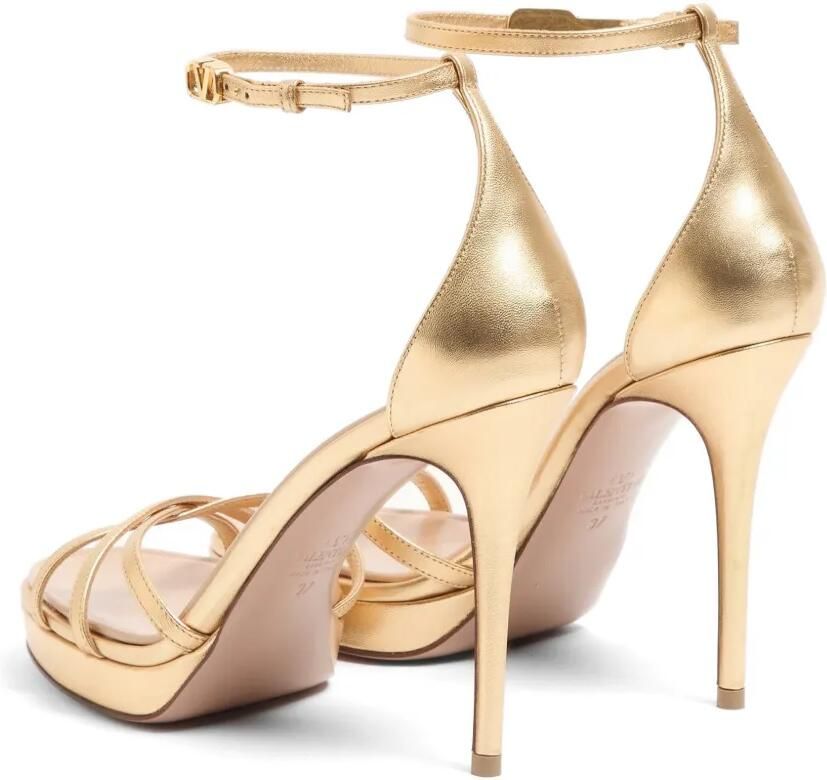 Valentino Garavani Eveninglam gelamineerde nappa leren sandalen met plateauzool 120 mm Goud - Foto 3