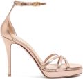 Valentino Garavani Eveninglam gelamineerde nappa leren sandalen met plateauzool 120 mm Roze - Roze