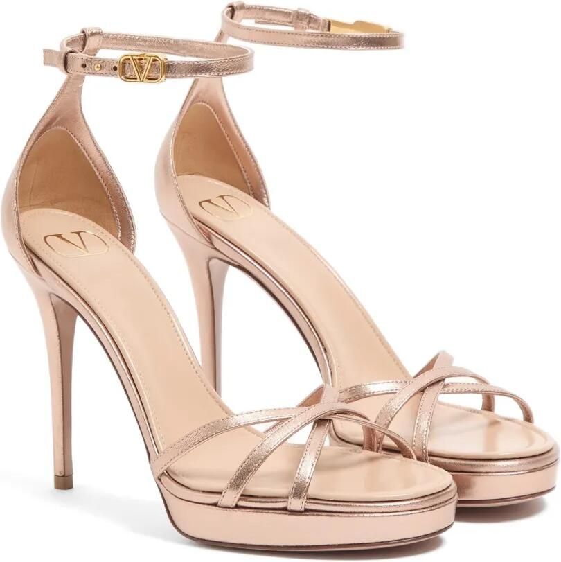 Valentino Garavani Eveninglam gelamineerde nappa leren sandalen met plateauzool 120 mm Roze - Foto 2