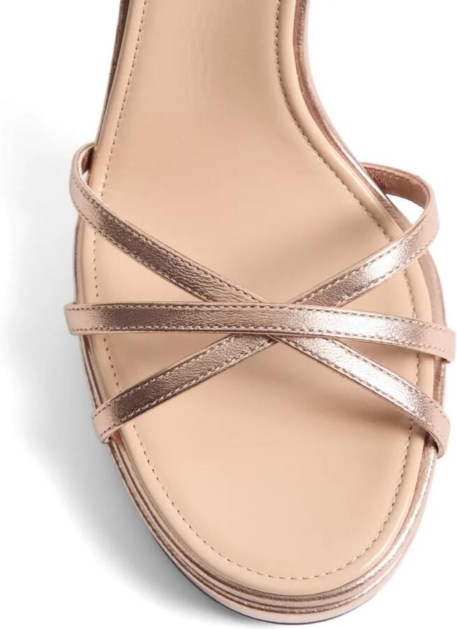 Valentino Garavani Eveninglam gelamineerde nappa leren sandalen met plateauzool 120 mm Roze - Foto 4