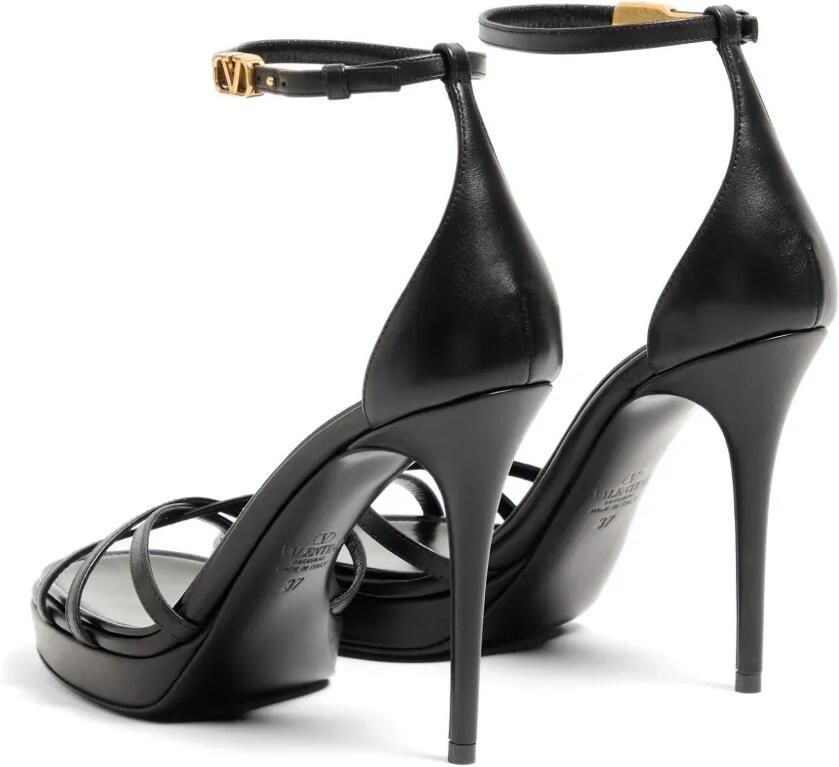 Valentino Garavani Eveninglam kalfsleren sandalen met plateauzool 120 mm Zwart - Foto 2