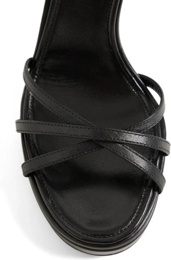 Valentino Garavani Eveninglam kalfsleren sandalen met plateauzool 120 mm Zwart - Foto 4