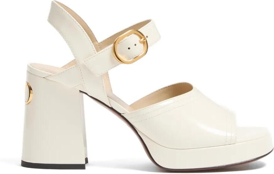 Valentino Garavani Fawcette kalfsleren sandalen met plateauzool Beige