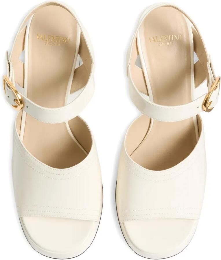 Valentino Garavani Fawcette kalfsleren sandalen met plateauzool Beige - Foto 2