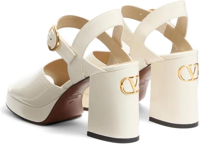 Valentino Garavani Fawcette kalfsleren sandalen met plateauzool Beige - Foto 5