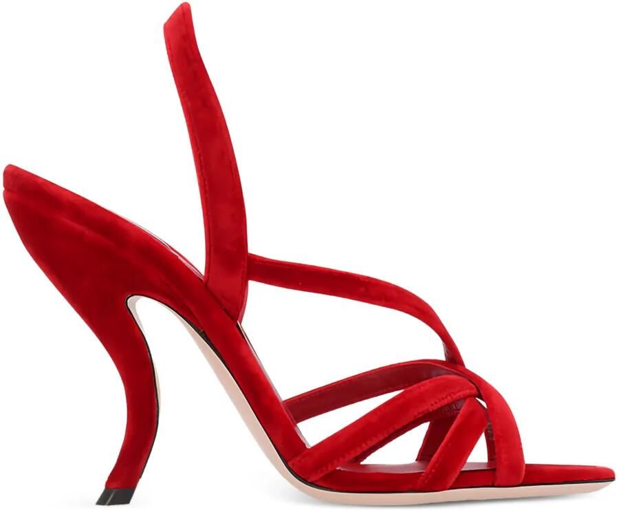 Valentino Garavani Fetishique fluwelen sandalen Rood